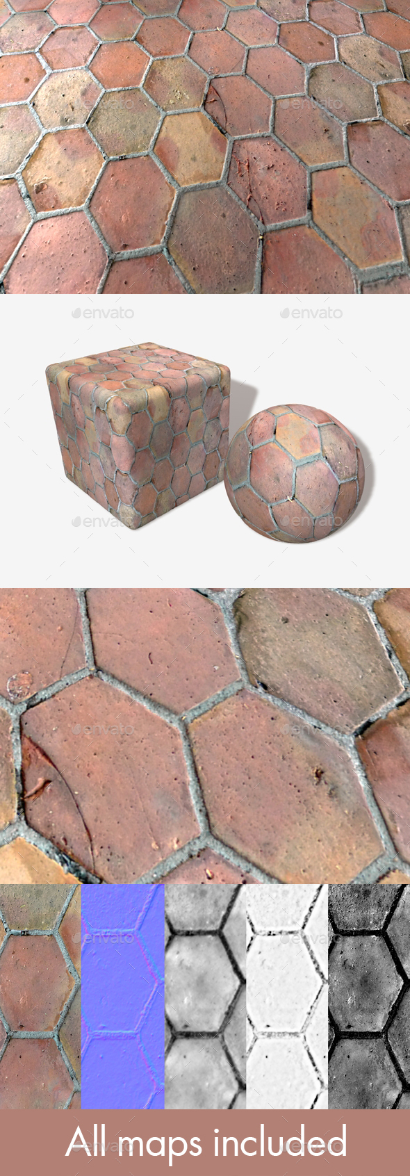 Old Hexagon Floor - 3Docean 20588842