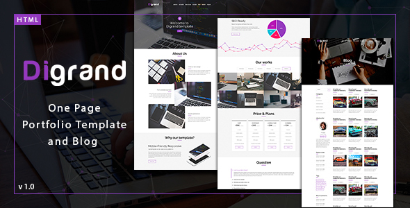ThemeForest Digrand One Page Portfolio Template And Blog 20462165 ThemeForest Digrand One Page Portfolio Template And Blog 20462165