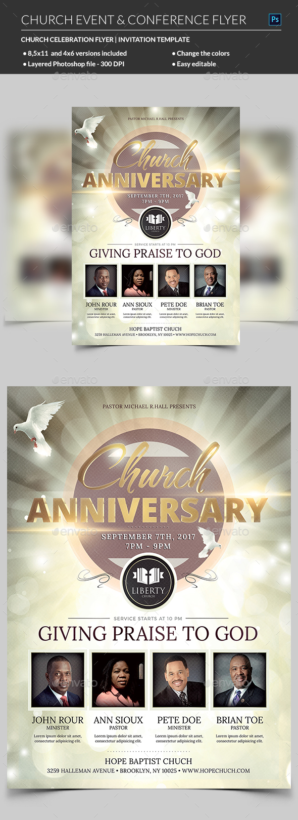 Church Anniversary Flyer - Church Flyers