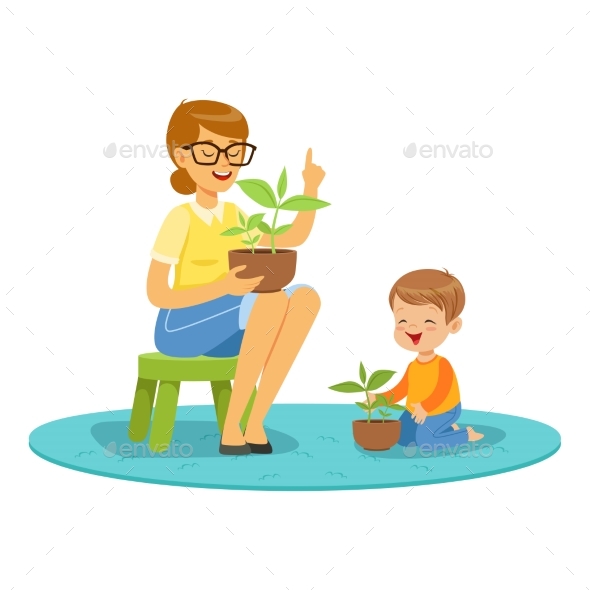 Boy Learning About Plants - Flowers & Plants Nature