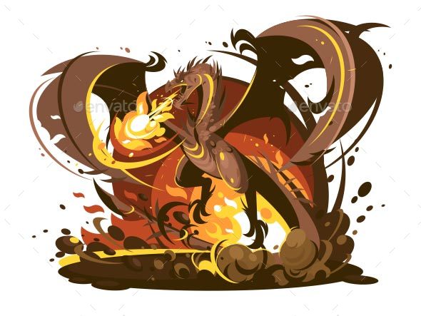 Fire Breathing Dragon Character - Monsters Characters