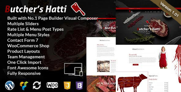 Butcher's Hatti - Butcher & Meat Shop Woocommerce WordPress Theme - Food Retail