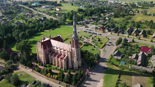Old Retro Church of the Holy Trinity in Gerviaty, Grodno Region, Belarus alt