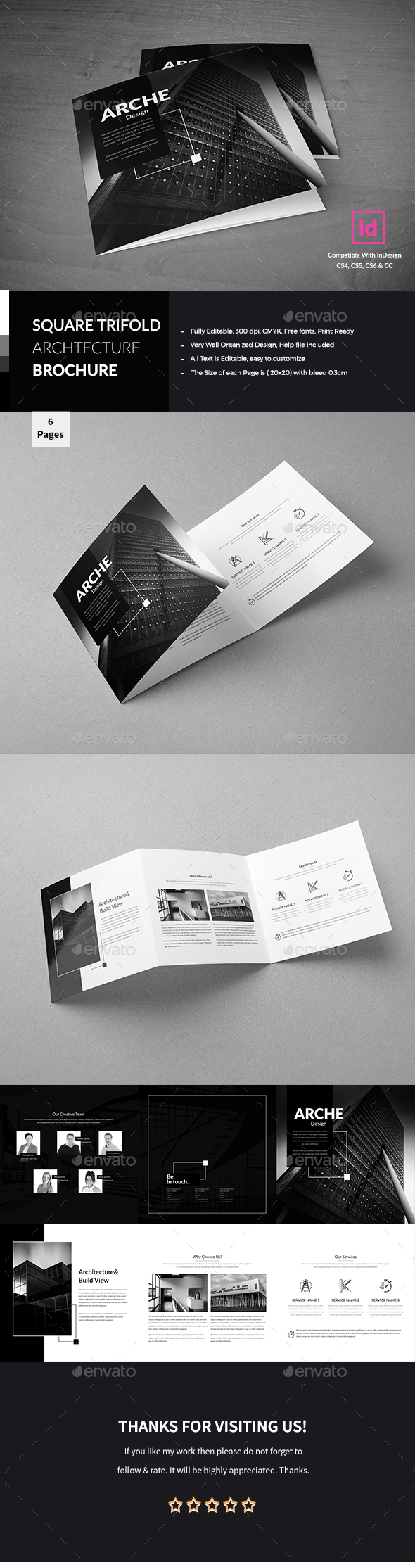 Architecture Square Trifold Brochure - Corporate Brochures