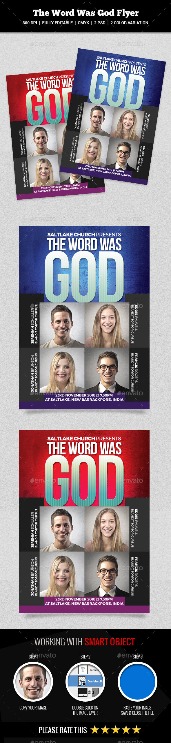 The Word Was God Flyer - Church Flyers