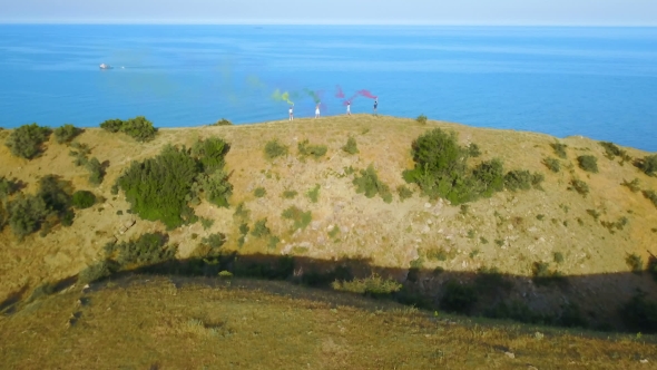 Children Standing on Hill