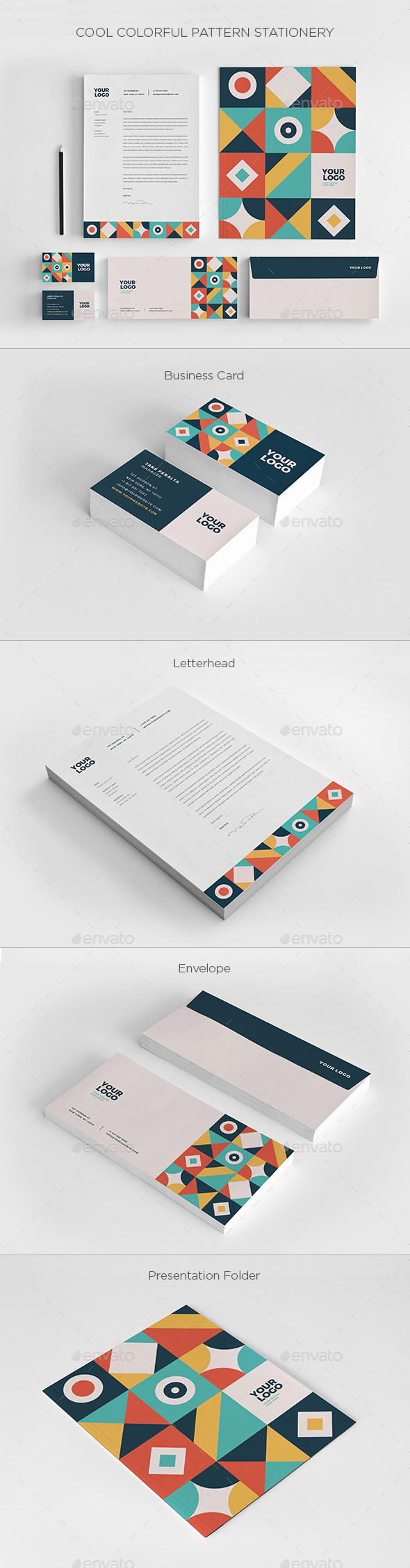 Cool Colorful Pattern Stationery - Stationery Print Templates