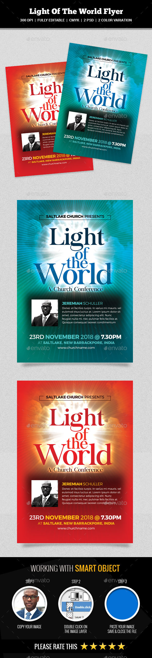 Light Of The World Flyer - Church Flyers