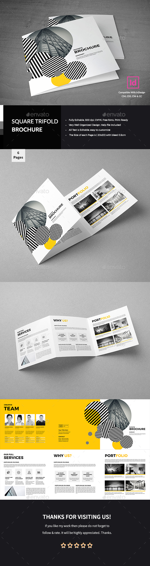 Corporate Square Trifold Brochure - Corporate Brochures