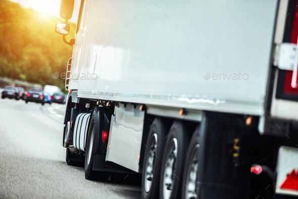 Semi Truck on the Route - Stock Photo - Images