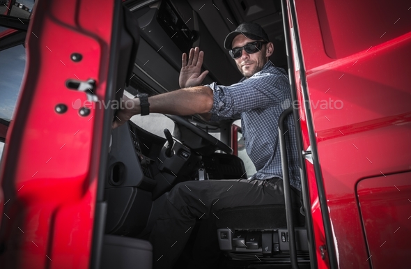 Truck Driver Leaving Warehouse - Stock Photo - Images
