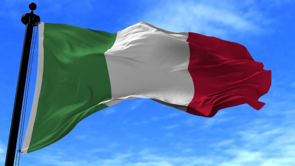 Italy Flag in the Wind