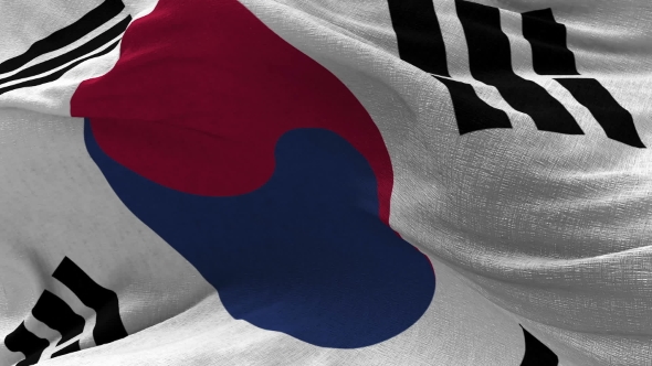 South Korea Flag in the Wind