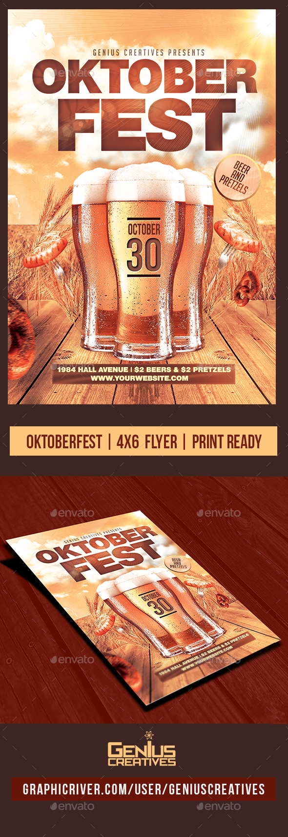 Oktoberfest Festival Flyer Template - Holidays Events