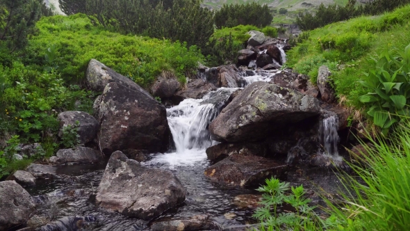 Beautiful Waterfals in Mountains