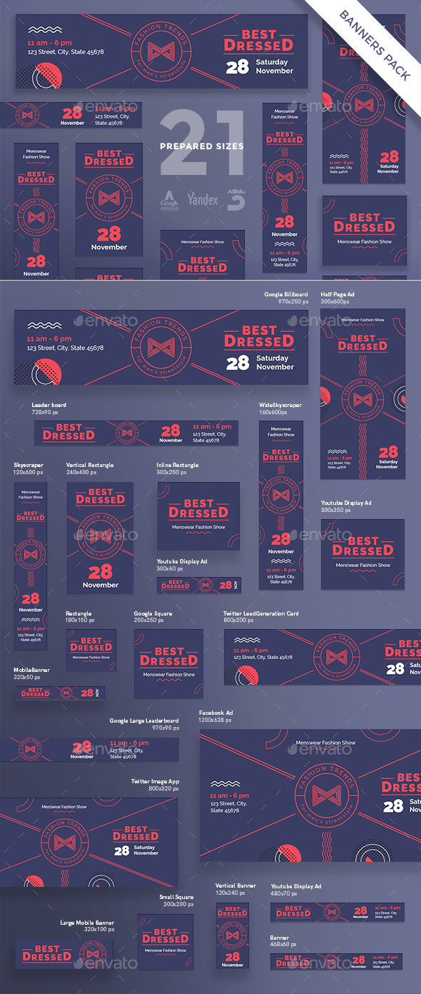 Best Dressed Banner Pack - Banners & Ads Web Elements