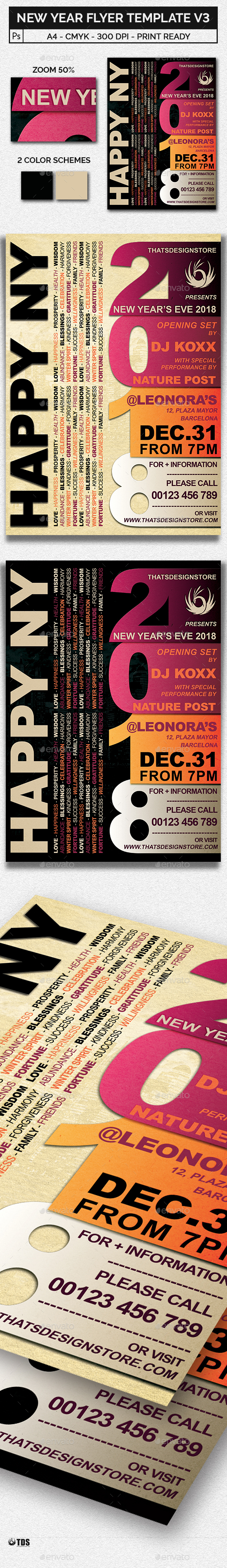 New Year Flyer Template V3 - Clubs & Parties Events