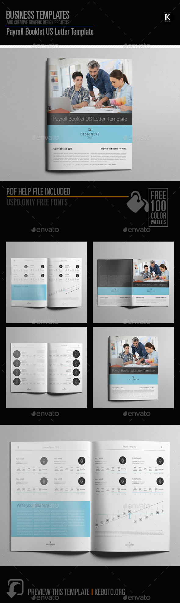 Payroll Booklet US Letter Template - Miscellaneous Print Templates