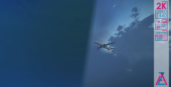 Flight of an Airplane in The Clouds alt