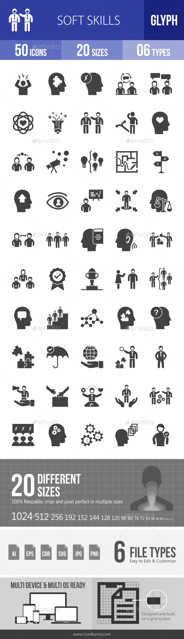 Soft Skills Glyph Icons - Icons