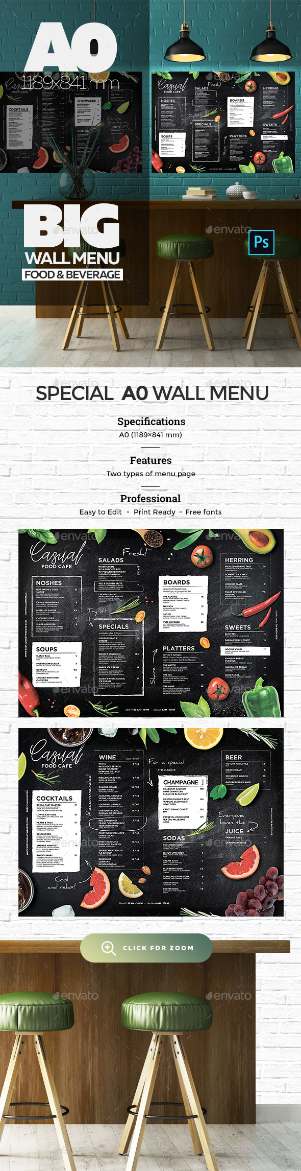 Chalkboard Wall Menu