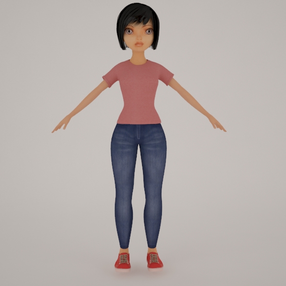 cartoon girl 4 - 3DOcean Item for Sale