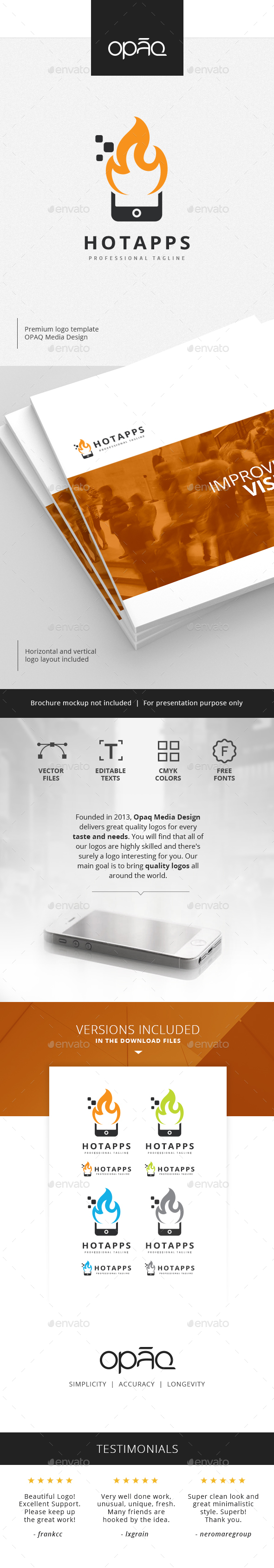 Hot Mobile Applications Logo - Symbols Logo Templates