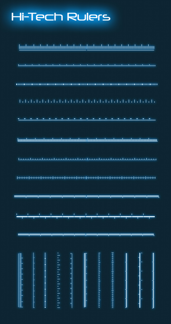 Hi-Tech HUD Rulers (Custom Shapes) - Shapes Photoshop
