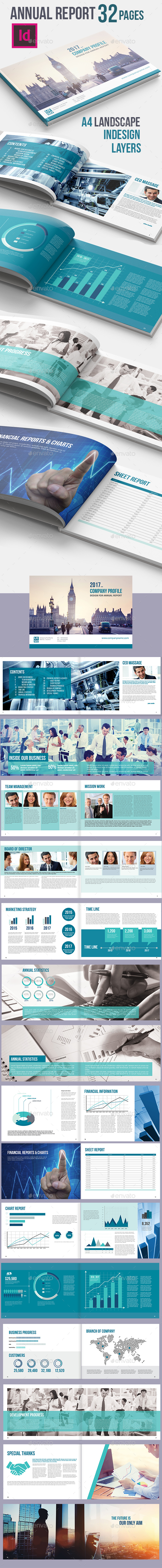 Company Annual Landscape Brochure - Brochures Print Templates