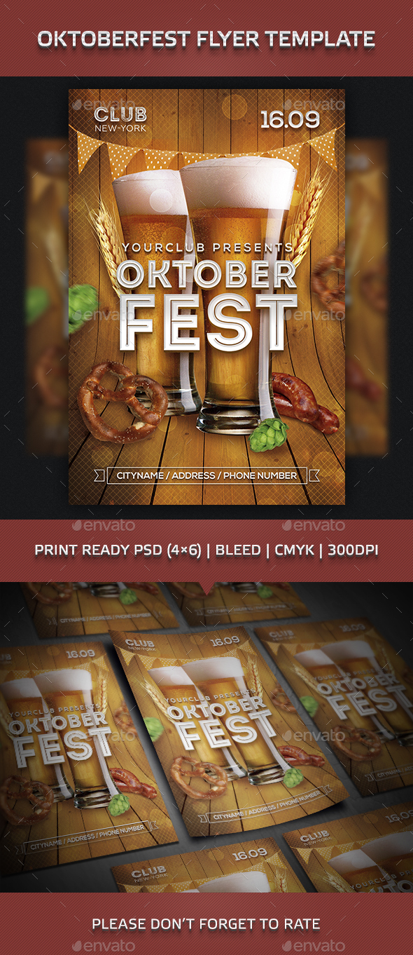 Oktoberfest Beer Festival Party Flyer Template - Clubs & Parties Events
