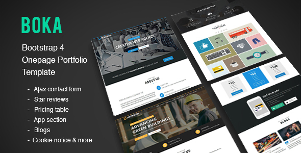 ThemeForest Boka Bootstrap 4 Onepage Template for Construction Corporate & Web Agency Template 19769018 ThemeForest Boka Bootstrap 4 Onepage Template for Construction Corporate & Web Agency Template 19769018
