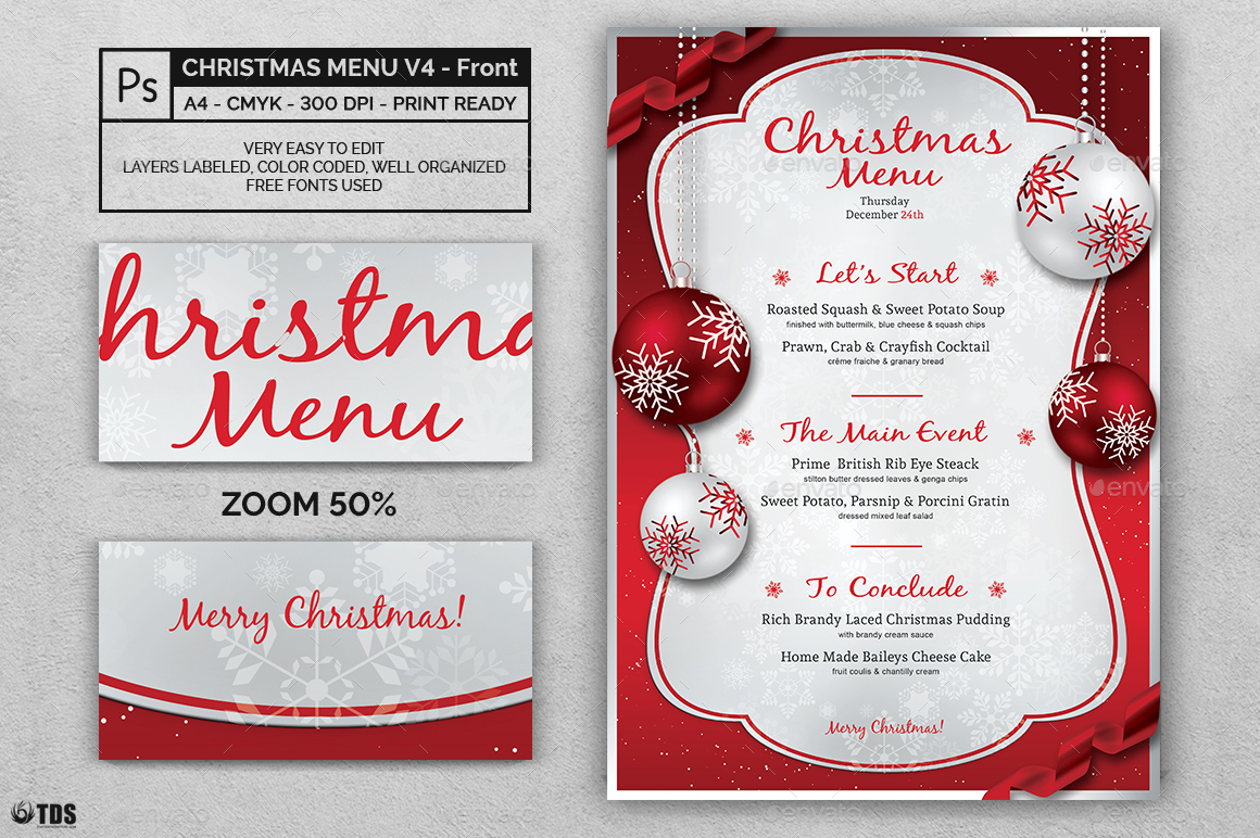 Christmas Menu Template V4 by lou606 | GraphicRiver