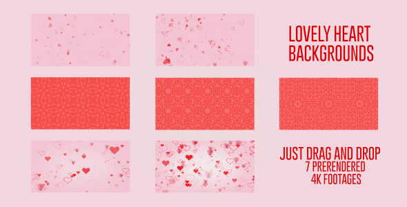 Lovely Heart Backgrounds - 7 pack