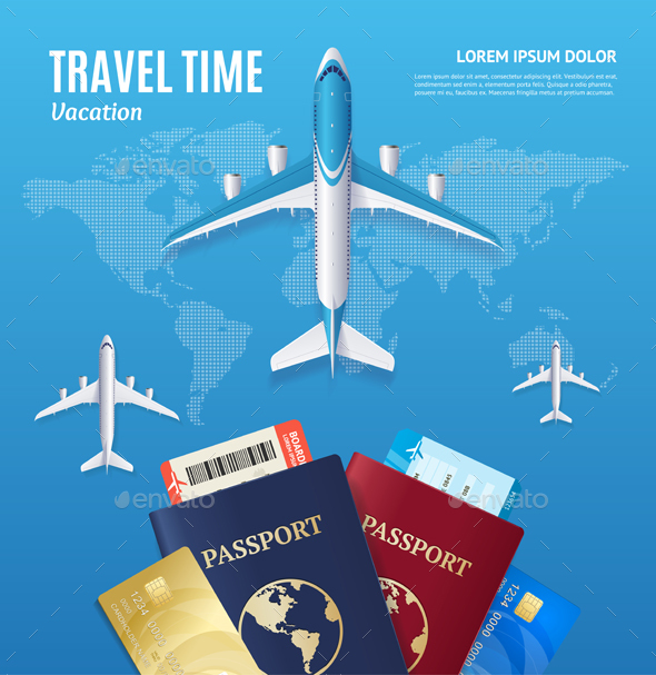 Travel Time Concept with Passport and Boarding Pass - Travel Conceptual