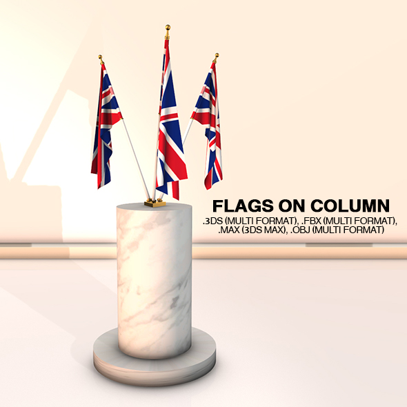 Flags on Column - 3Docean 20529851