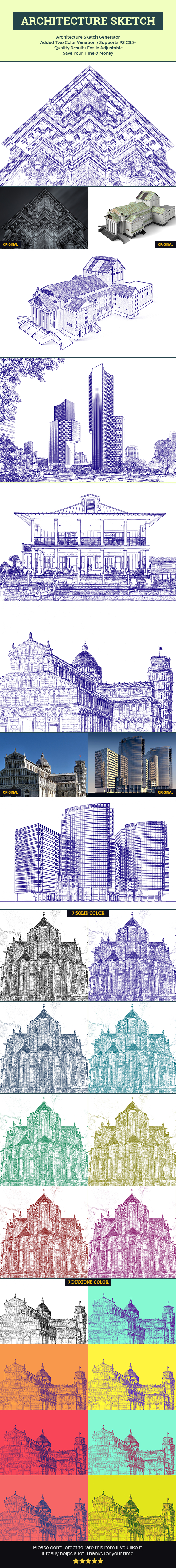 Architecture Sketch - Photo Effects Actions