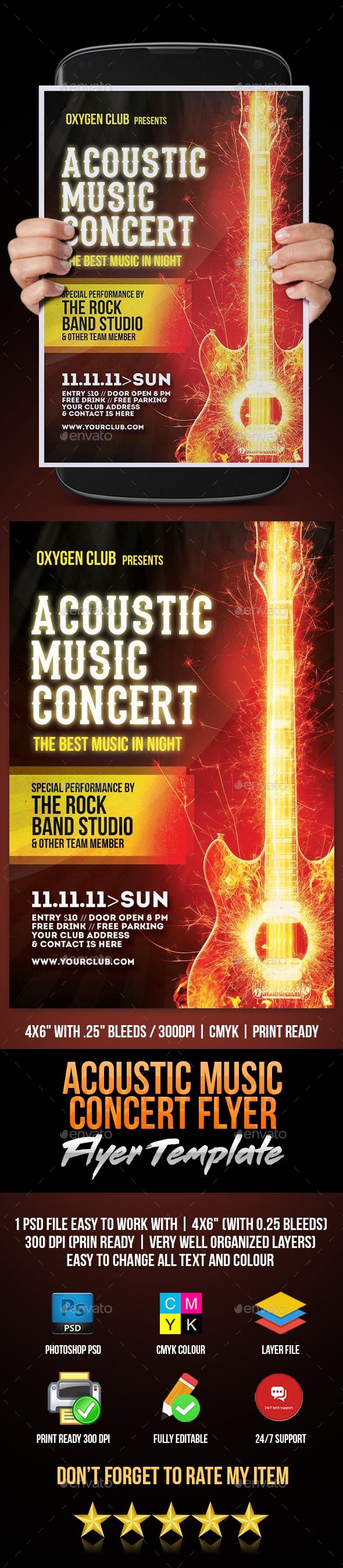 Acoustic Music Concert Flyer - Events Flyers