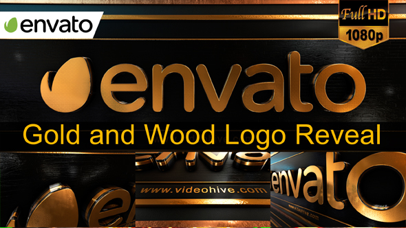 Gold and Wood Logo Reveal / Element 3D