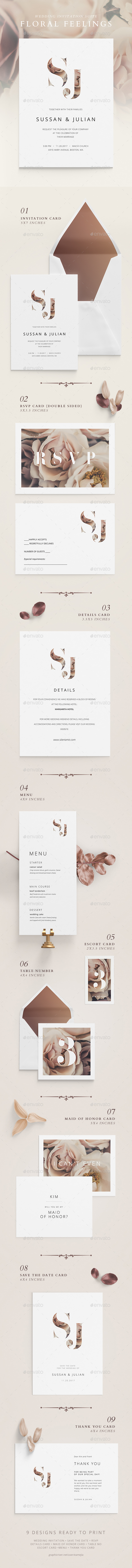 Wedding Invitation Suite - Floral Feelings - Weddings Cards & Invites