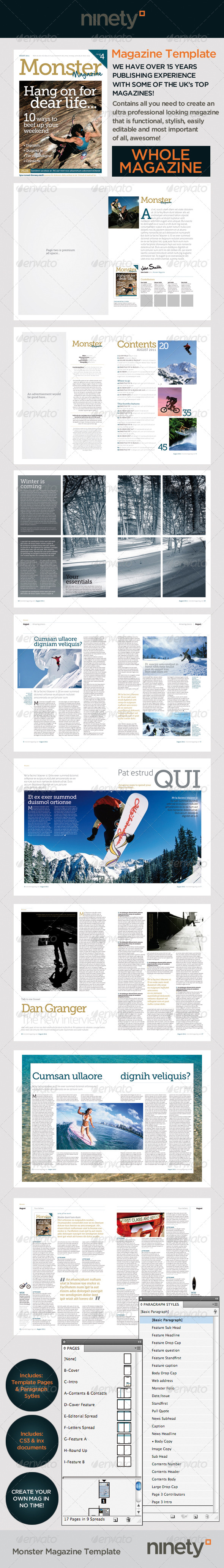 Monster Magazine Template - Magazines Print Templates
