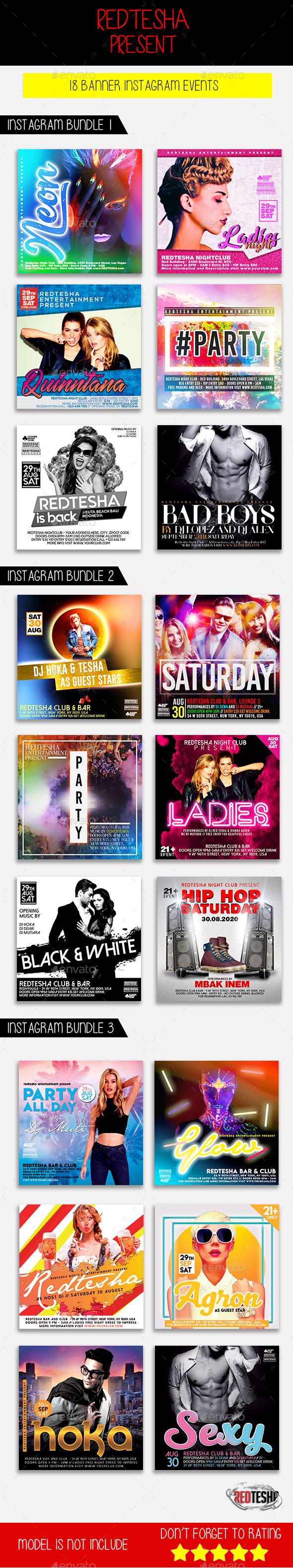Instagram Banner Events Bundle - Banners & Ads Web Elements