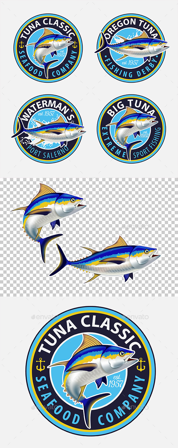 Yellowfin Tuna Symbols - Sports/Activity Conceptual