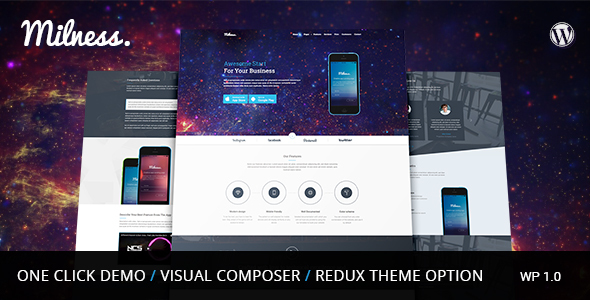 Milness - Showcase Mobile App WordPress Theme - Software Technology