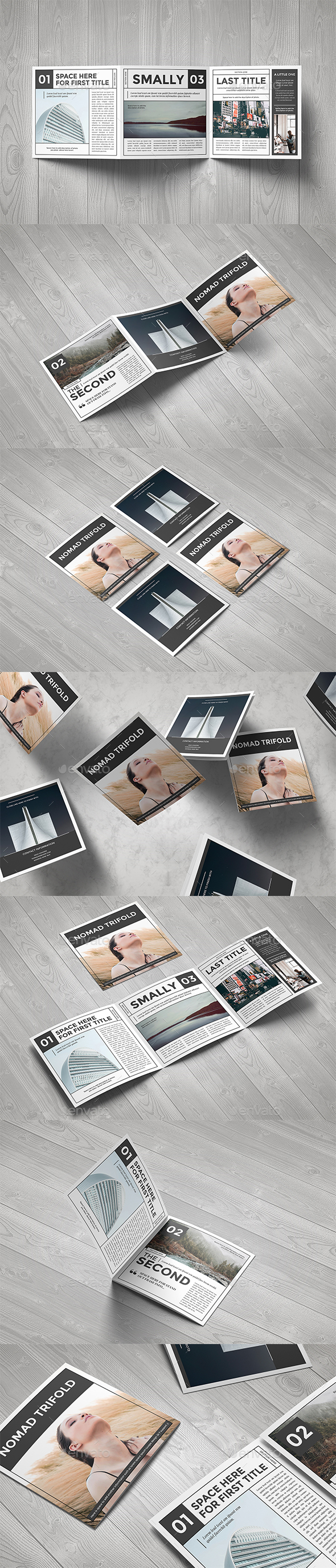 Nomad Square Trifold Template - Brochures Print Templates