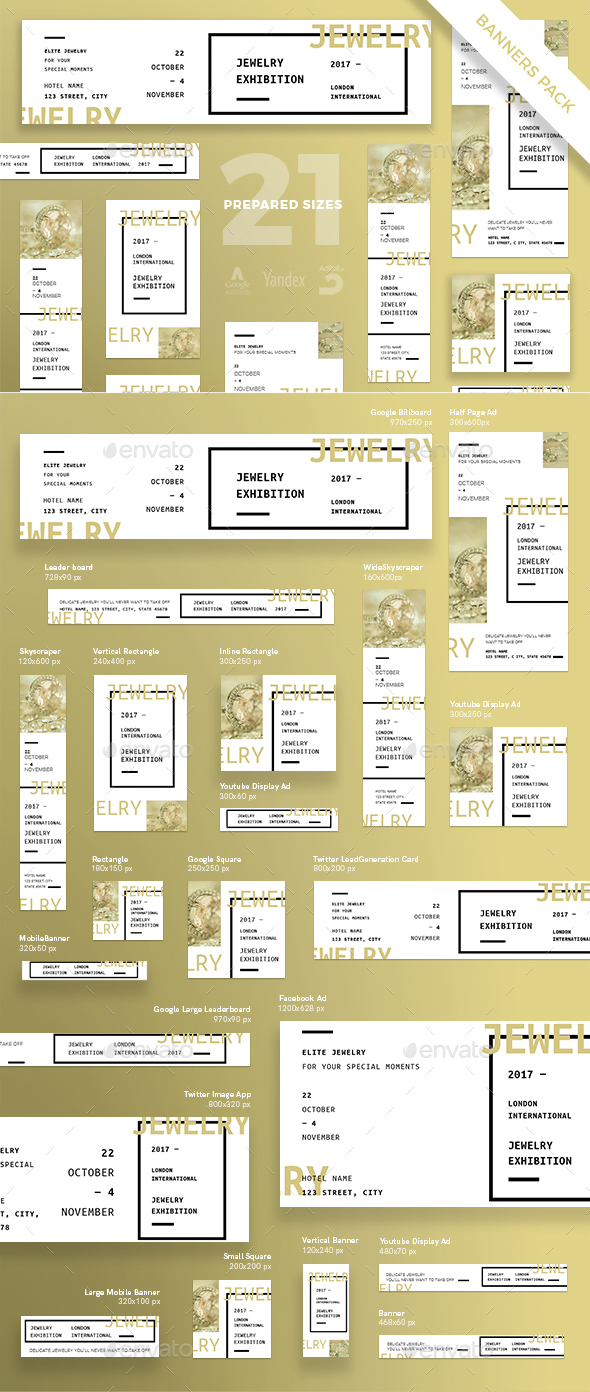Jewelry Exhibition Banner Pack - Banners & Ads Web Elements