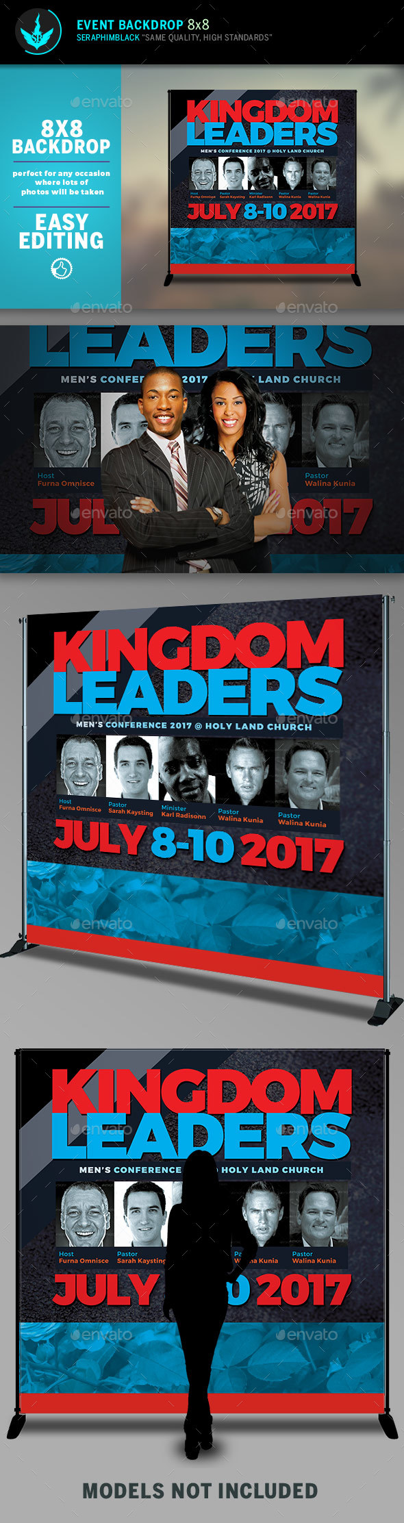 Kingdom Leaders 8x8 Event Backdrop Template - Signage Print Templates