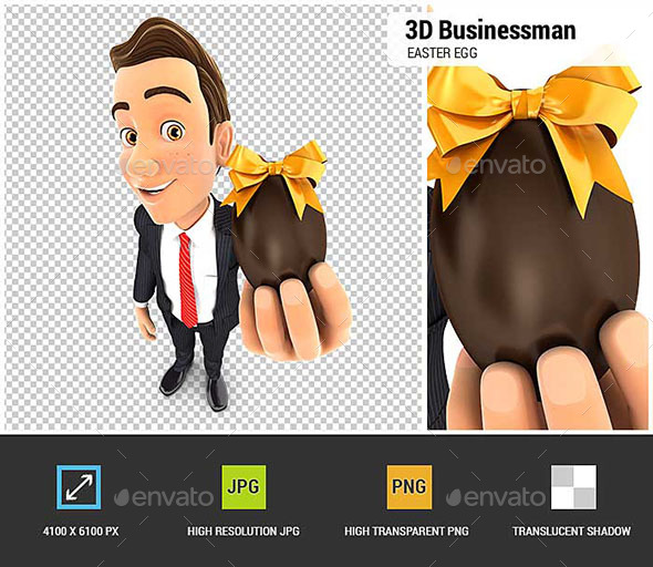 GraphicRiver 3D Businessman Holding Easter Egg 20611598 GraphicRiver 3D Businessman Holding Easter Egg 20611598