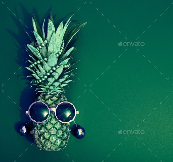 Fashion Hipster Pineapple. Tropical Beach Party