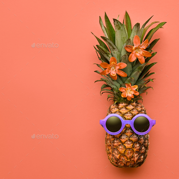 Pineapple Fashion Hipster. Tropical Summer Mood