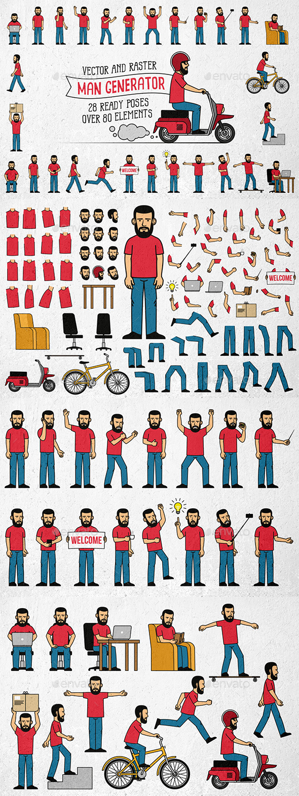 Bearded Man Generator - People Characters